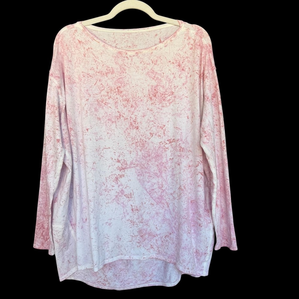 Lululemon Shirt Womens Back in Action Pink Peony Tye Dye Large Athletic Top